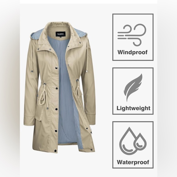 YABEDA Women’s Lightweight Rain Jacket - Picture 5 of 6